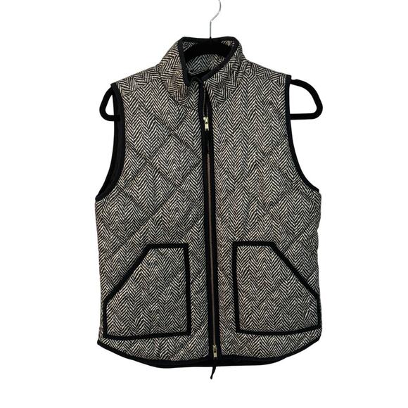 J. Crew Jackets & Blazers - J.Crew Herringbone Quilted Puffer Vest‎ Zip-Up Size Small